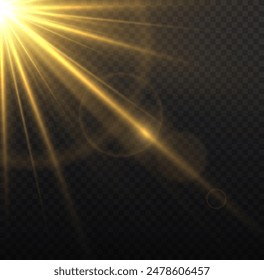 Flash yellow sun, star flashed with sparkles.	