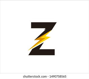 Flash Z Letter Logo, Electrical Bolt Logo Vector