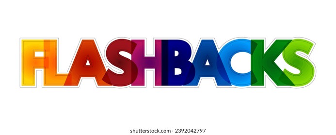 Flashbacks colorful text quote, medical concept background