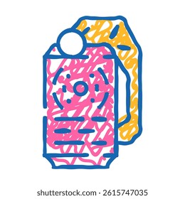 flashbang grenade doodle icon sketch vector. flashbang grenade sign. isolated symbol illustration
