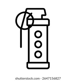 Vector del icono de la línea de la granada de Flashbang en el fondo blanco 
Icono de la pistola de Vector sobre fondo blanco