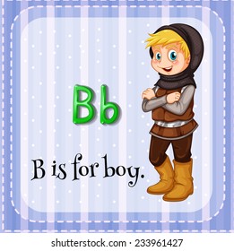 Flashcard of an alphabet B