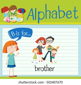 Flashcard Alphabet B Brother Illustration Stock Vector (Royalty Free ...