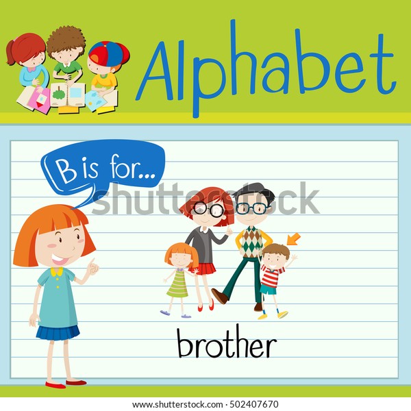 Flashcard Alphabet B Brother Illustration Stock Vector (Royalty Free ...