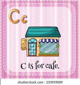Flashcard of an alphabet C