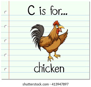 Flashcard alphabet c is for chicken