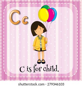 Flashcard alphabet C is for child