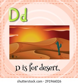 Flashcard alphabet D is for desert