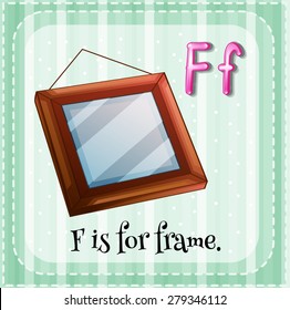 Flashcard alphabet F is for frame