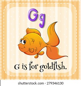 Flashcard alphabet G is for goldfish