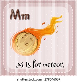 Flashcard alphabet M is for meteor