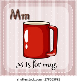 Flashcard alphabet M is for mug