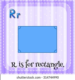 El alfabeto de la tarjeta flash R es para la ilustración de rectángulo