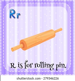 Flashcard alphabet R is for rolling pin