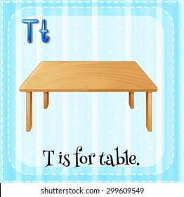 Flashcard of alphabet T is for table