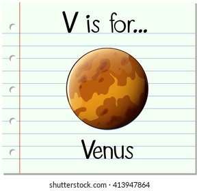 Flashcard alphabet V is for venus