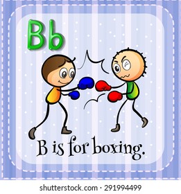 Flashcard of alphanet B is for boxing	