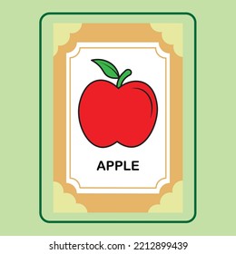 FLASHCARD APPLE is a vector cartoon, cute doodle with Flashcard Game. 
Suitable for designing t-shirts, merchandise, stickers, shop logos, etc. 