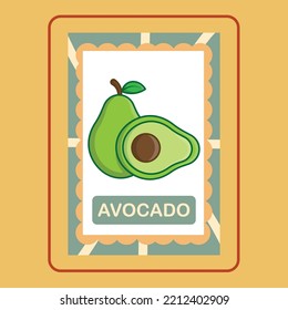
FLASHCARD AVOCADO is a vector cartoon, cute doodle with Flashcard Game. 
Suitable for designing t-shirts, merchandise, stickers, shop logos, etc. 