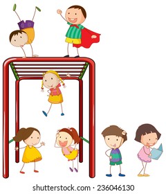 Flashcard de los niños jugando afuera