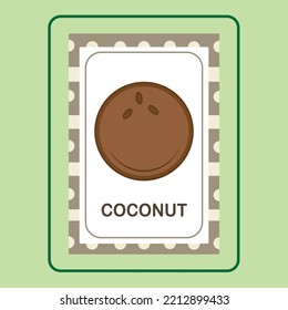 FLASHCARD COCONUT is a vector cartoon, cute doodle with Flashcard Game. 
Suitable for designing t-shirts, merchandise, stickers, shop logos, etc. 