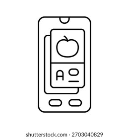 flashcard educação plataforma linha ícone vetor. flashcard educação plataforma sinal. isolado contorno símbolo ilustração preta