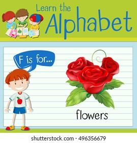 Flashcard F for flowers