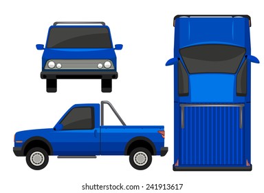 Flashcard of a jeep from three sides view