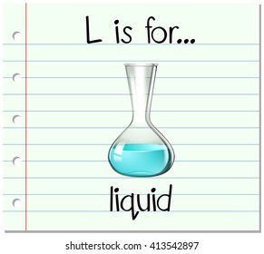Flashcard to l is for liquid