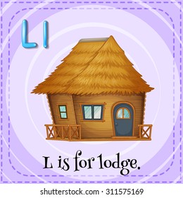 Flashcard von L ist für Lodge-Illustration