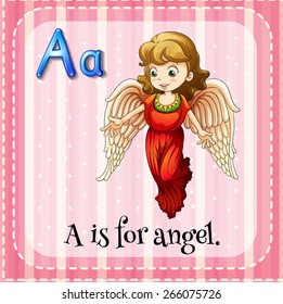 Flashcard letter A is for angel