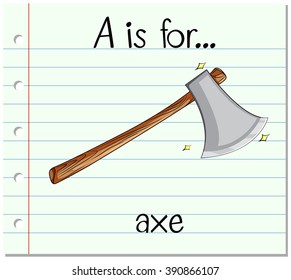La letra A de la tarjeta de flash es para la ilustración de ax