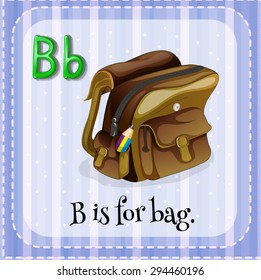 Flashcard letter B is for bag