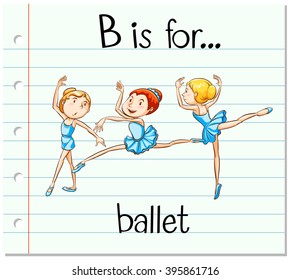 Flashcard letter B is for ballet
