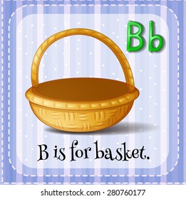 Flashcard letter B is for basket