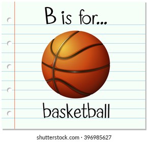 Flashcard Letter B Basketball Illustration Stock Vector (Royalty Free ...