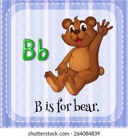 Flashcard letter B is for bear