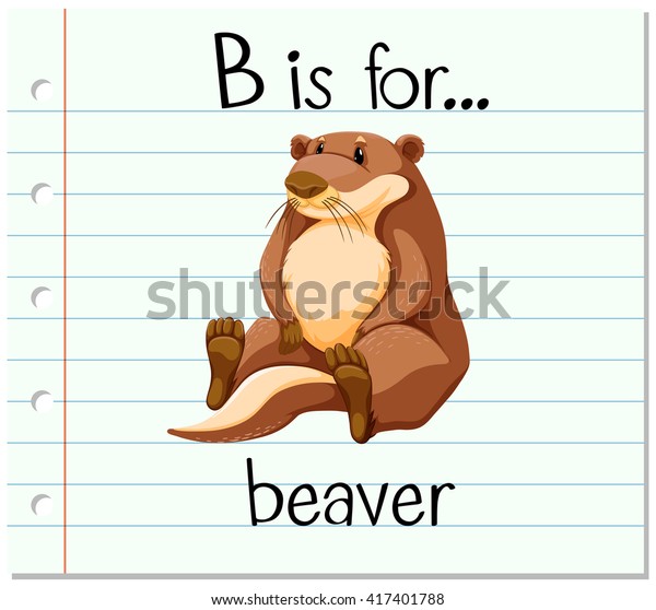 Flashcard Letter B Beaver Illustration Stock Vector (Royalty Free ...