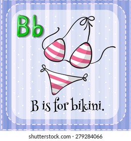 Flashcard letter B is for bikini