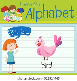 Flashcard letter B is for bird