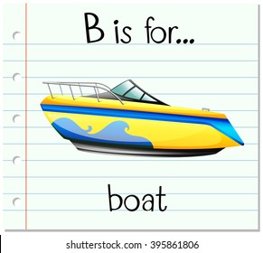 Flashcard letter B is for boat