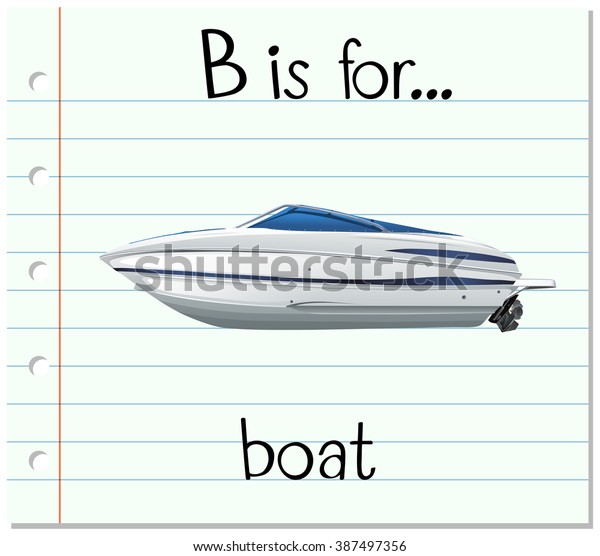 Flashcard Letter B Boat Illustration Stock Vector (Royalty Free) 387497356