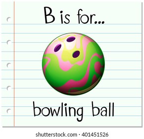Flashcard letter B is for bowling ball
