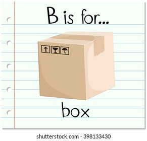  Flashcard letter B is for box illustration