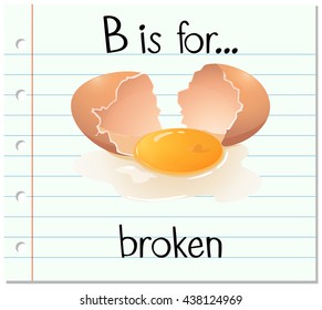 Der Flashcard-Buchstabe B ist eine beschädigte Abbildung