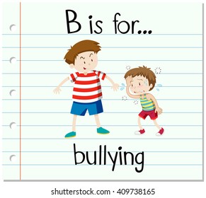 Flashcard letter B is for bullying