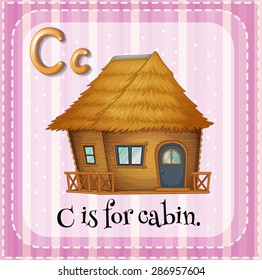 Flashcard letter C is for cabin