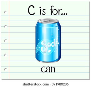 Flashcard letter C is for can illustration