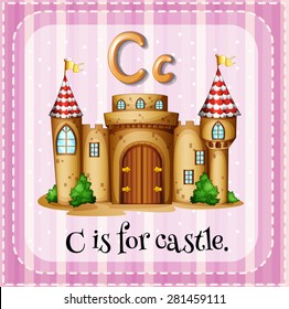 Flashcard letter C is for castle