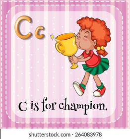 Flashcard letter C is for champion